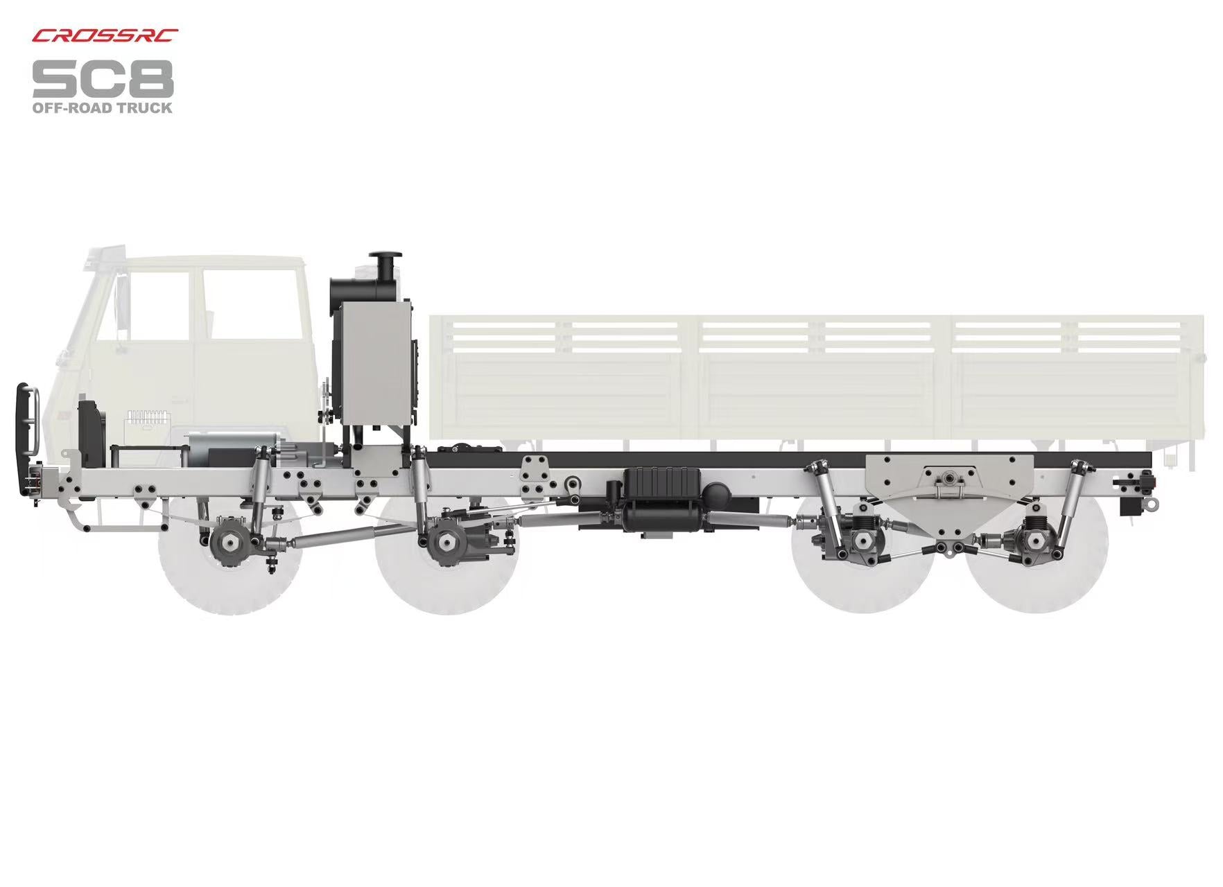 CROSSRC SC8 Metallversion 1:12 RC Militär-LKW 8X8 RC-Auto Duale Vorderachsenlenkung Simulation Offroad-Fahrzeug KIT/RTR
