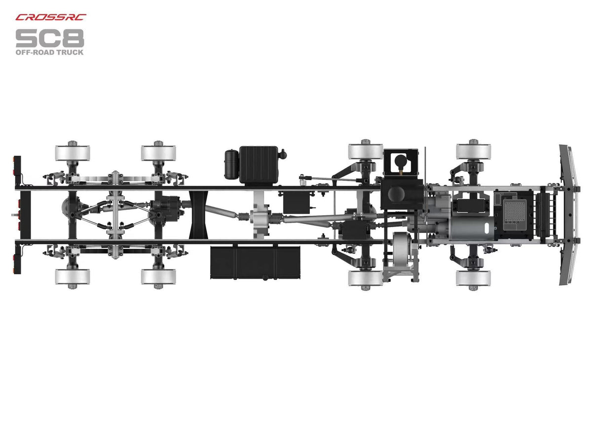 CROSSRC SC8 Metallversion 1:12 RC Militär-LKW 8X8 RC-Auto Duale Vorderachsenlenkung Simulation Offroad-Fahrzeug KIT/RTR