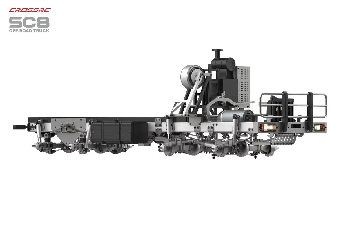 CROSSRC SC8 Metallversion 1:12 RC Militär-LKW 8X8 RC-Auto Duale Vorderachsenlenkung Simulation Offroad-Fahrzeug KIT/RTR