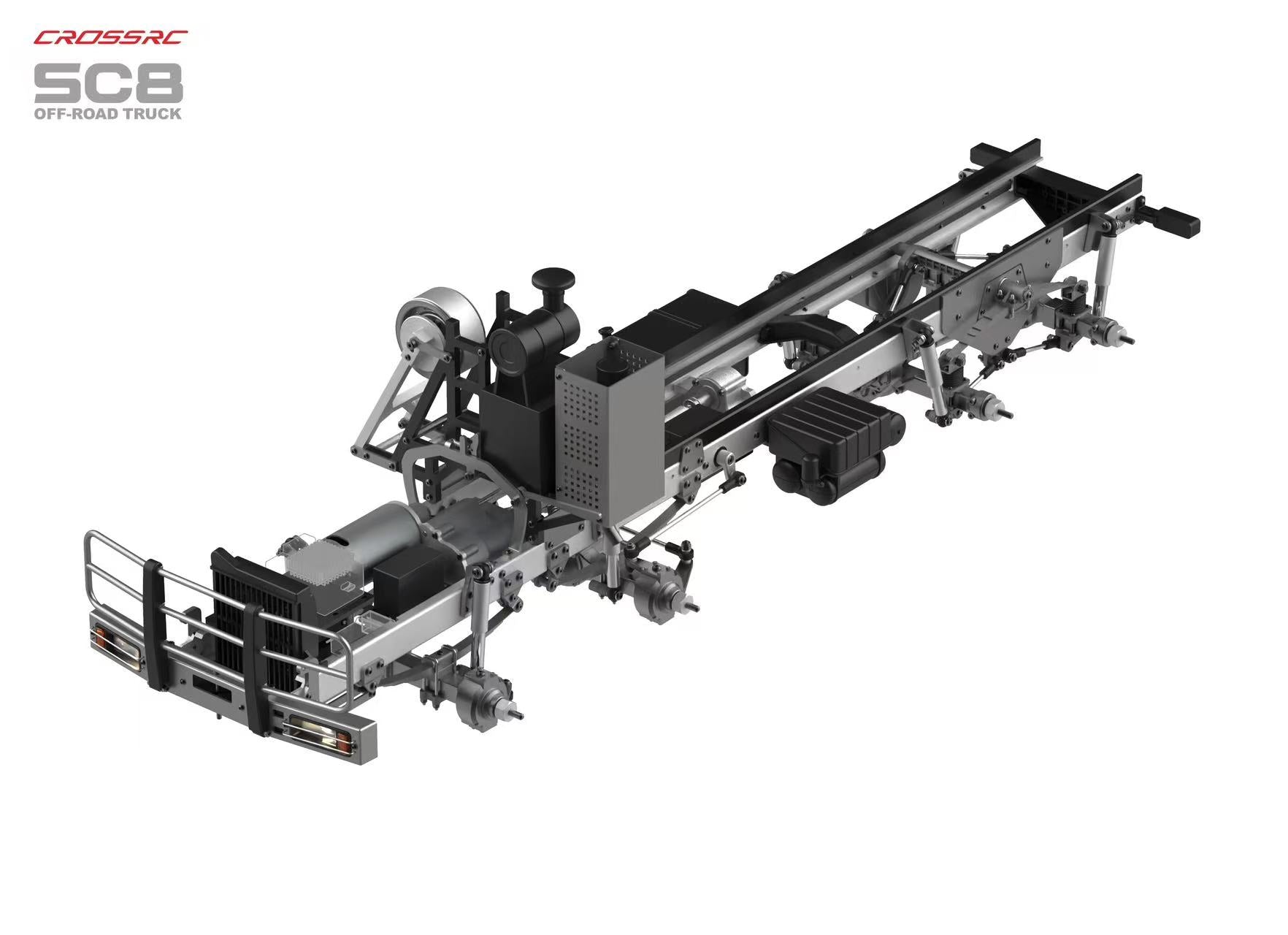 CROSSRC SC8 Metallversion 1:12 RC Militär-LKW 8X8 RC-Auto Duale Vorderachsenlenkung Simulation Offroad-Fahrzeug KIT/RTR