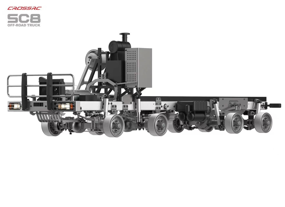 CROSSRC SC8 Metallversion 1:12 RC Militär-LKW 8X8 RC-Auto Duale Vorderachsenlenkung Simulation Offroad-Fahrzeug KIT/RTR