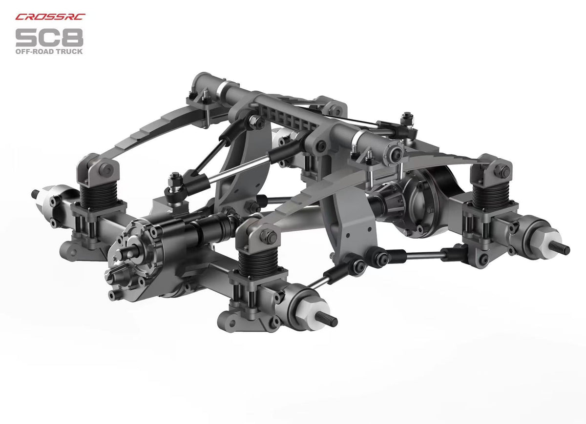 CROSSRC SC8 Metallversion 1:12 RC Militär-LKW 8X8 RC-Auto Duale Vorderachsenlenkung Simulation Offroad-Fahrzeug KIT/RTR
