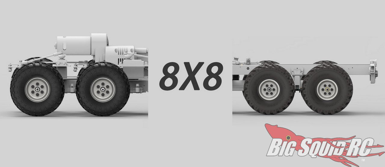 CROSSRC SC8 Metallversion 1:12 RC Militär-LKW 8X8 RC-Auto Duale Vorderachsenlenkung Simulation Offroad-Fahrzeug KIT/RTR