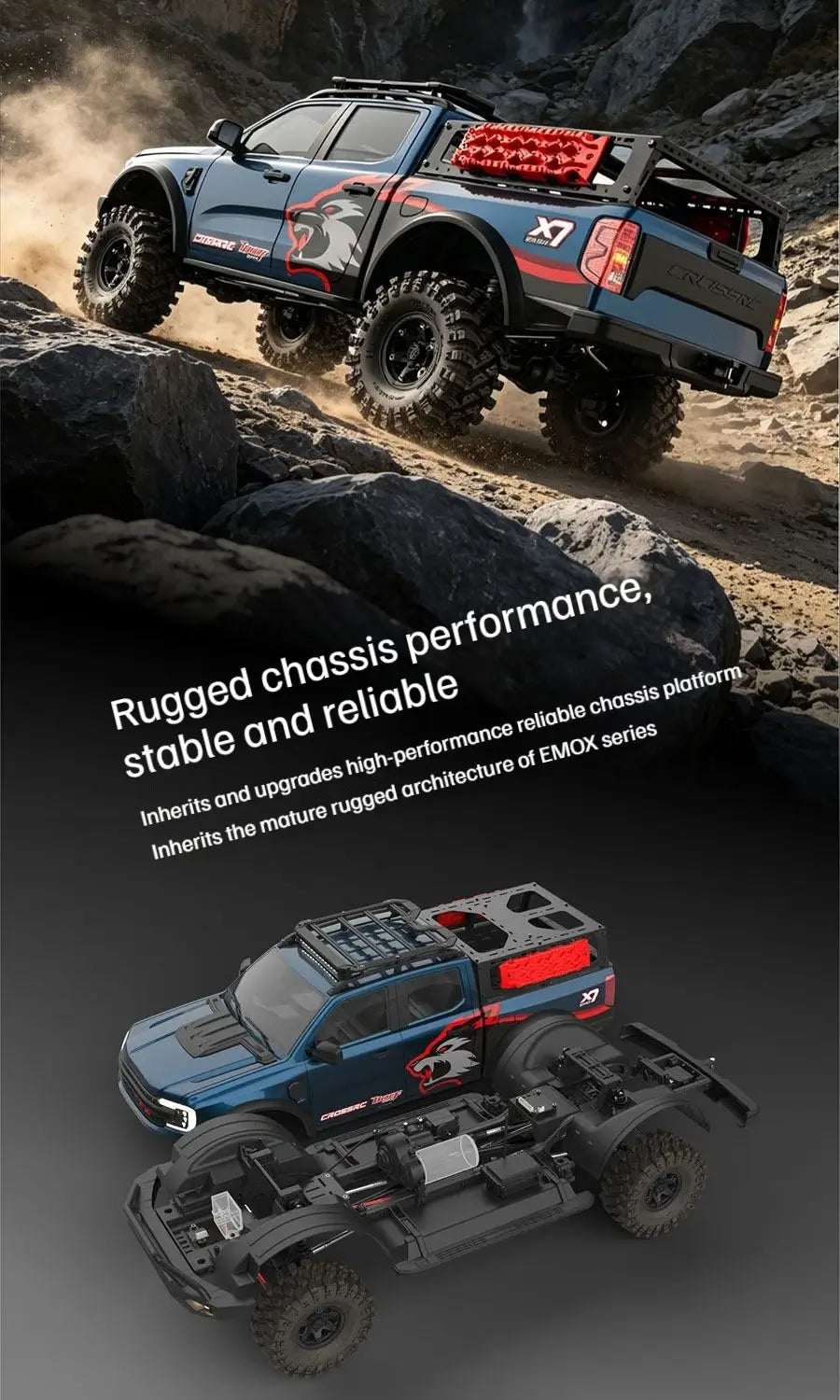 CROSSRC EMO X7 Big Bad Wolf XL4 RC Rock Crawler Trail Truck