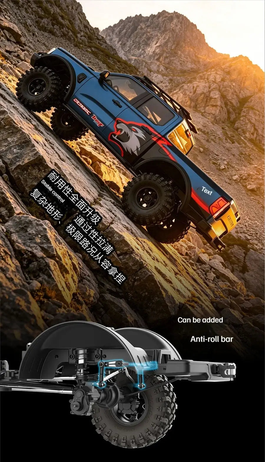 CROSSRC EMO X7 Big Bad Wolf XL4 RC Rock Crawler Trail Truck